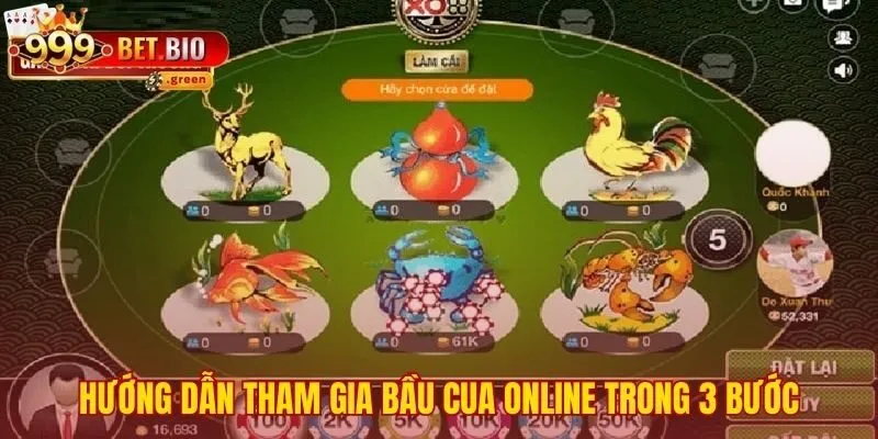 Cách lắc bầu cua online qua ba bước tham gia dễ dàng.
